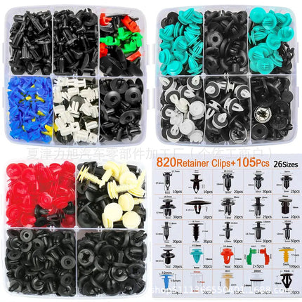 925Pcs Car Universal Boxed Buckle Suitable for Door Panels, Fenders, Fenders, Bumper Fasteners and Clips
