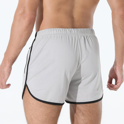 Crazy Muscle Men's Running Three-point Shorts Fitness Quick-drying Workout Zipper Pocket Bird-eye Shorts Cross-border Large Size