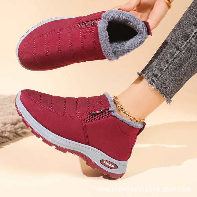 New Cotton Shoes for Couples, Men and Women, Old Beijing Plus Velvet Warm Short Boots, Casual Cotton Boots, Cross-Border Snow Boots for Women