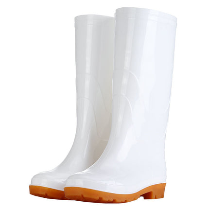 Food Factory Food Boots High-Top Pure White Waterproof Anti-Slip Kitchen Sanitary Water Boots Tendon Wear-Resistant Warm Rain Boots