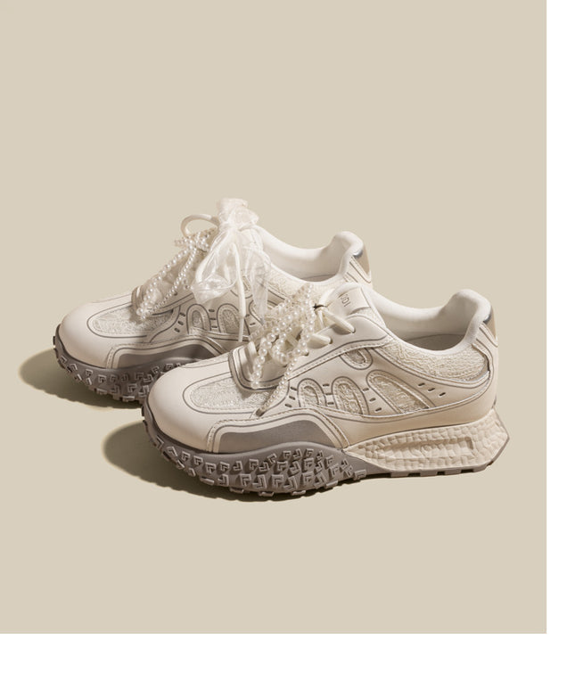 7cm Height-Increasing Silver German Training Shoes for Women, 2026 Spring Sports Shoes, Women's Thick-Soled Casual Versatile Forrest Gump Shoes