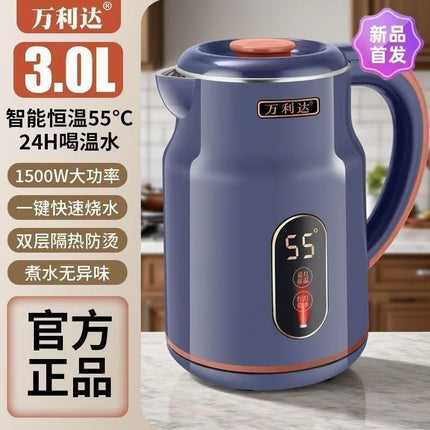 Electric Kettle Wholesale: Wanda Li Household Stainless Steel Kettle with Smart Insulation and Constant Temperature Electric Kettle