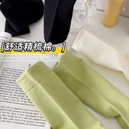 Stacked socks children's spring and summer thin deodorant sweat-absorbent cotton women's socks boneless mid-tube moon socks Zhuji socks wholesale