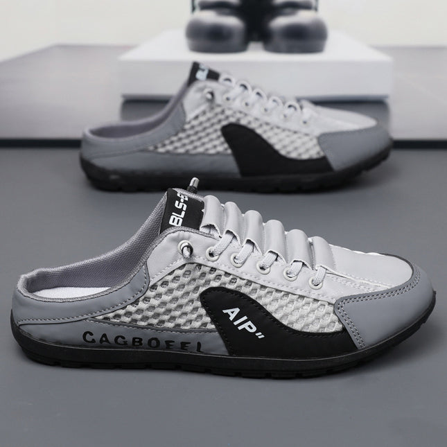 Baotou Half-Shoes Men's Shoes 2025 Summer New Mesh Breathable Slip-on Lazy Shoes Fashion Breathable Mesh Shoes
