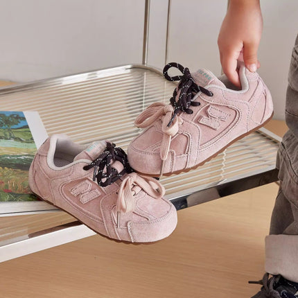 Girls' Sneakers 2026 Spring and Autumn New Retro Style for Older Children Trendy Casual Boys' Versatile Soft-Soled Shoes