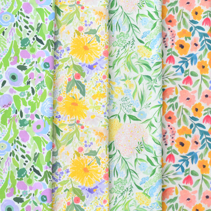 60 pts pure cotton fabric retro wind printed all cotton cloth cartoon handmade children's dress doll clothes summer flower rhyme
