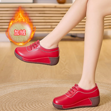 Fleece-lined 2024 spring and summer new Tods women's thick-soled middle-aged and elderly mother's shoes non-slip outer wear casual single-layer shoes women