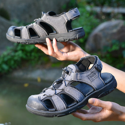Foreign Trade Beach Shoes Men's Baotou Sports Sandals Summer Breathable Hollow Outdoor Sports Leisure Wading Shoes