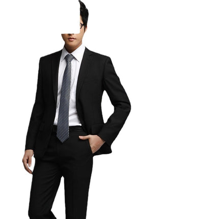 Men's Professional University Interview Formal Work Clothes Slim Groomsmen Business Suit Ten-Piece Suit