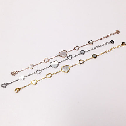 New Valentine's Day gift heart-shaped white fritillary stitching hollow love irregular string bracelet original jewelry wholesale
