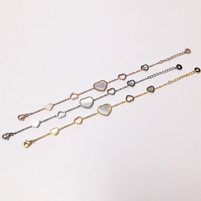 New Valentine's Day gift heart-shaped white fritillary stitching hollow love irregular string bracelet original jewelry wholesale
