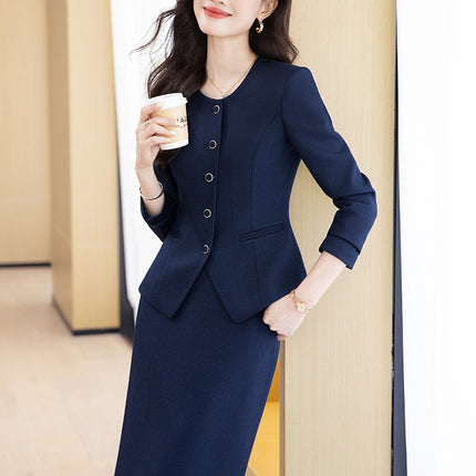 Cross-Border High-End Suit Dress for Women, Elegant Host Formal Wear, Beauty Salon Front Desk Receptionist Professional Work Uniform