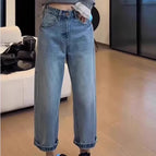 Blue pants [cigarette pants/dress for pear-shaped body/hot harem pants/niche design/niche hong kong style design] / S【 40-45kg 】