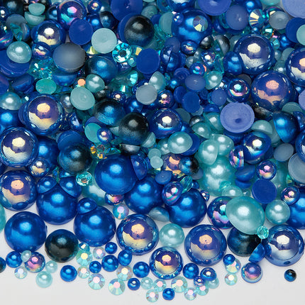 Nail Art Ab Colorful Flats Bottom Diamond Semi-Circle Pearl Mixed Color Set DIY Material Mobile Phone Shoes Clothing Cup Accessories