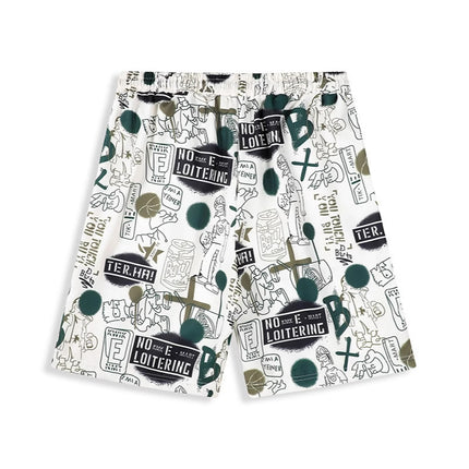 Trendy Printed Shorts for Men and Women, Summer Ice Silk Cool Casual Knee-Length Shorts, Youth Straight Beach Shorts