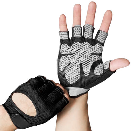 Summer Fitness Non-slip Breathable Half-finger Gloves Bicycle Riding Wear-resistant Shock-absorbing Silicone Short-finger Gloves