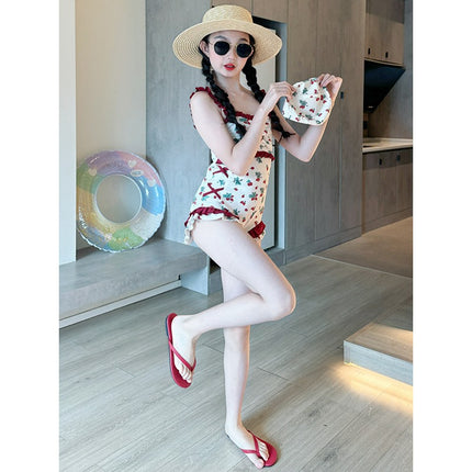 Girls' Stylish One-Piece Swimsuit 2025 New Model, Trendy Swimwear for Older Girls, Internet Celebrity-Inspired Beautiful Swimwear