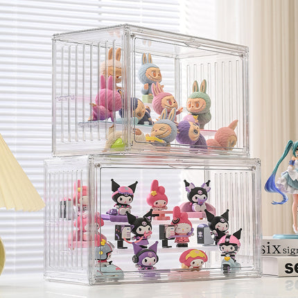 High-Definition Transparent Container Three-Layer Hand-Made Blind Box Dust-Proof Classification Storage Trendy Toy Doll Desktop Display Organizer Box
