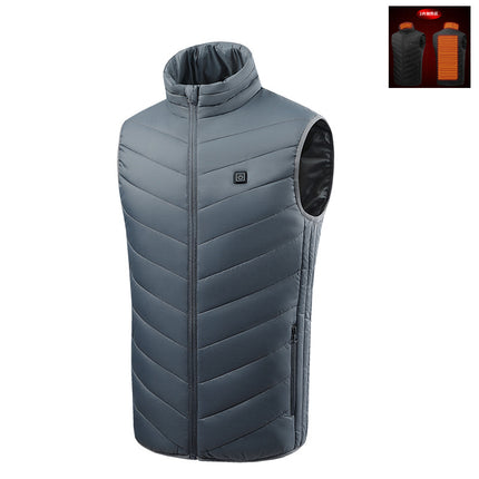 Winter New Cross-Border Heated Vest with Stand Collar, Heated Men's Vest, USB Smart Electric Heating Vest for Men