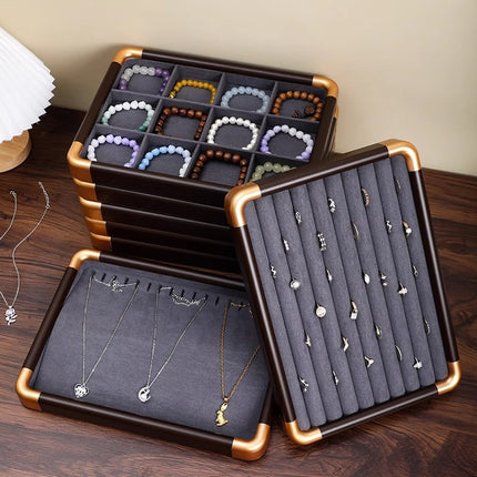 Light Luxury Gold Rounded Jewelry Display Tray for Jewelry, Necklace, and Ring Display