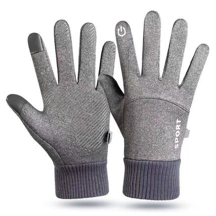 Winter Men's and Women's Velvet Touch Screen Anti-Slip Windproof Warm Outdoor Sports Gloves Windproof and Wear-Resistant Cycling Gloves