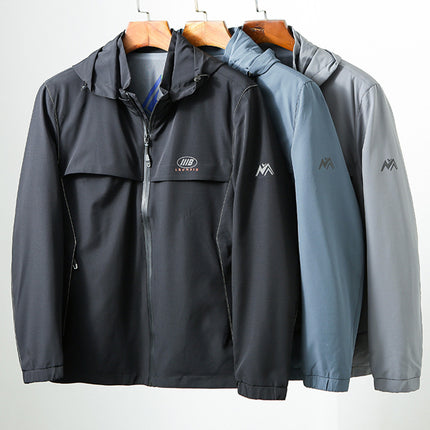 Brand Export Men's Clothing Milk Silk Jacket Men's Autum Removable Hood Casual Versatile Jacket Men's J8206