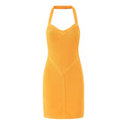 7600 yellow halter neck / S