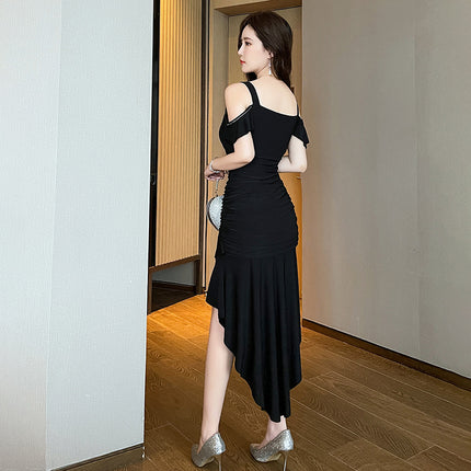 Sexy Fashion Technician Foot Massage Work Clothes Health Massage Belly Covering Slimming Evening Dress Elegant Charm Long Dress