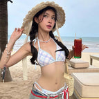 Blue plaid bikini / S