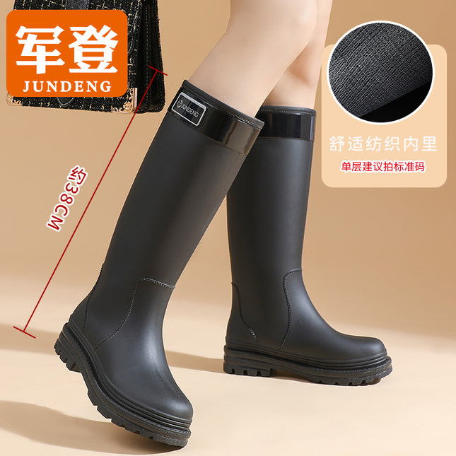 Rain Boots for Women, Extra High Fashion Adult Rain Boots, Non-Slip Outdoor Waterproof Shoes, Thick-Soled Long Water Boots, Rubber Shoes Wholesale