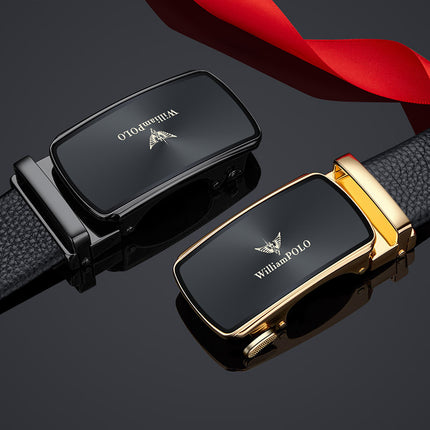King Paul Belt Men's Genuine Leather Automatic Buckle Business Simple Belt Alloy Trousers Belt Men's High Sense