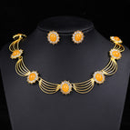 18k gold beeswax necklace + earring pin
