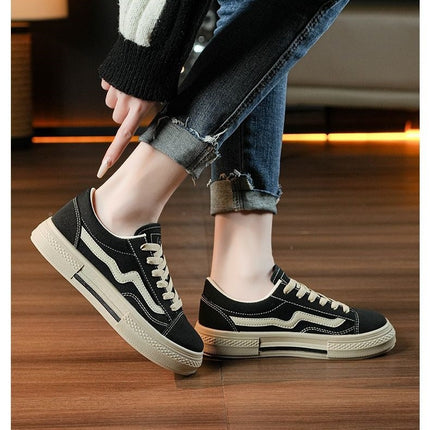 Autumn 2024 New ns Trendy Korean Canvas Shoes Female Students Running Board Shoes Internet Popular Street Shoes Casual Shoes for Lovers