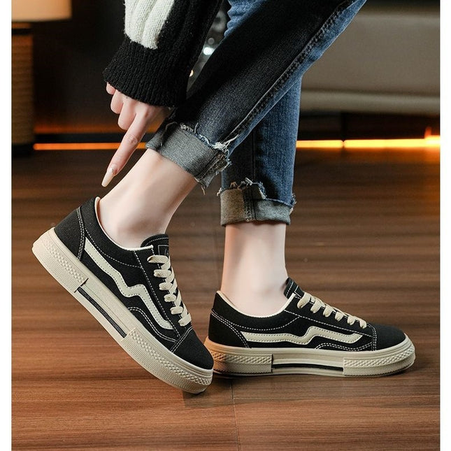 Autumn 2024 New ns Trendy Korean Canvas Shoes Female Students Running Board Shoes Internet Popular Street Shoes Casual Shoes for Lovers
