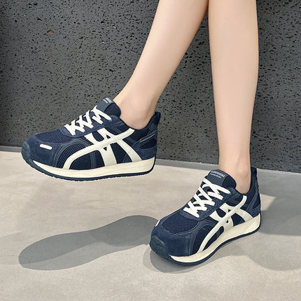 Genuine Leather Sports Shoes for Women, 2026 Autumn Retro New Style, Versatile Lightweight Casual Thick-Soled German Training Shoes