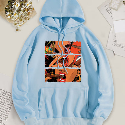 Women's Casual Multicolor Hoodie-Print Hoodie