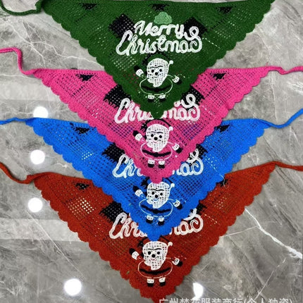 Hot Girl Internet Celebrant Photo Flower French Style Triangle Scarf Headscarf Women's Cute Knitted Hair Band Silk Scarf High-grade Headwear Summer