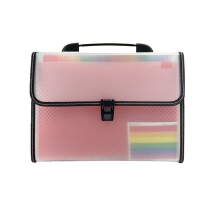 Large Capacity Organ Bag A4 Portable Organ Folder Test Paper File Storage Book Rainbow Inner Page Waterproof PP