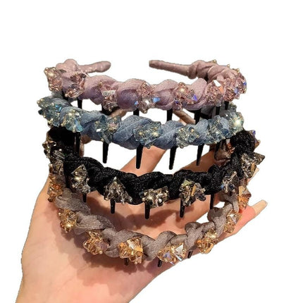 Toothed Broken Hair Wave Hair Band Women's 2025 New Style High Cranial Top All-match Face Wash Hair Band Cyber Popular Hair Clips Headdress Hair Accessories