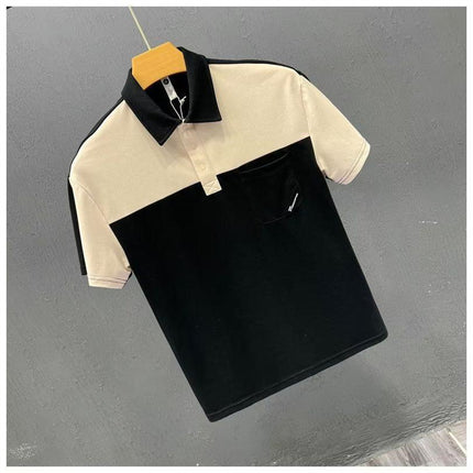 Lapel Short-Sleeved Polo Shirt Men's Trendy Summer T-Shirt Korean Style Slim Trendy 2025 New Casual T-Shirt Top