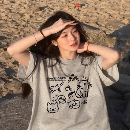 White Short-Sleeve T-Shirt for Women 2026 New Style Pure Cotton Half-Sleeve Loose Summer Base Layer Niche Design Top