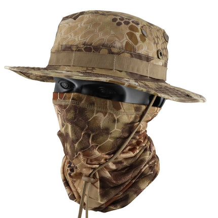 Summer Camouflage Tactical Penny Hat suit Multi-function Magic Hood Fishing Cap Sunscreen Protective Breathable Fisherman Hat
