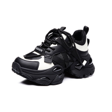 Thick-Soled Dad Shoes for Women 2025 Summer New Versatile Height-Increasing Breathable Mesh Sports Casual Shoes Platform Heel