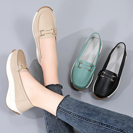 Plus-Size Women's Shoes with Thick Soles and Height Increase, 2024 Spring New Platform Wedge Slip-On Shoes, Casual Shoes for Mothers