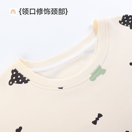 Xinkan Double-Sided Pure Cotton Pajamas for Women, Quality Fashionable Long-Sleeved with Chest Pads, Cotton Women's Home Wear Set That Can Be Worn Outside
