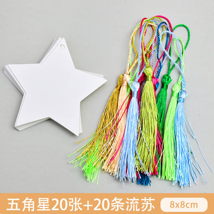 Bleaching Paint Bookmark Lacquer Ancient Style Blank Paper Card DIY Handmade Student Creative National Style Production Tassels