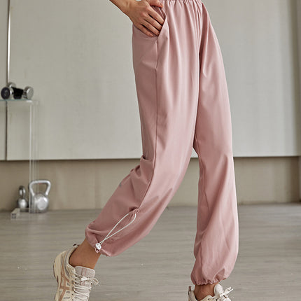 Loose ankle-tied sports pants women's high waist slimming belly contracting yoga pants running casual fitness training pants fashion