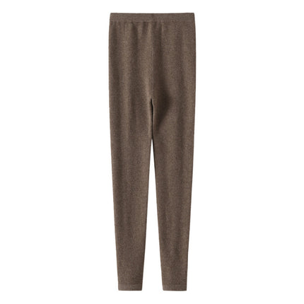 Autumn and winter worsted 10% mulberry silk 90% cashmere leggings women's warm inside and outside wearing leggings women's drawdown long Johns