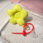 Jewelry pendant / Leather flower yellow
