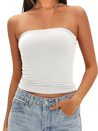 2025 Cross-Border Hot-Selling Women's Tube Top Off-Shoulder Inner Wear Outerwear Tight-Fitting Top